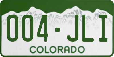 CO license plate 004JLI