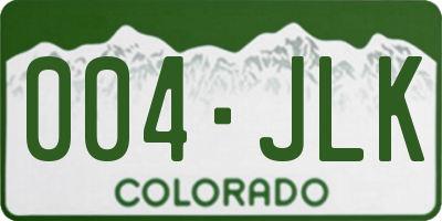 CO license plate 004JLK