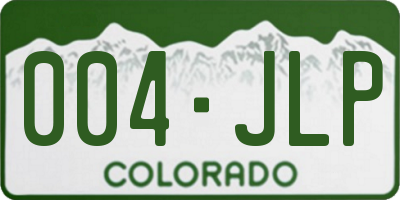 CO license plate 004JLP