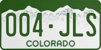 CO license plate 004JLS
