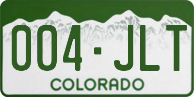 CO license plate 004JLT