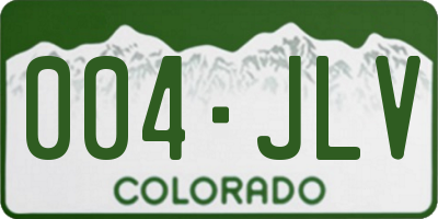 CO license plate 004JLV