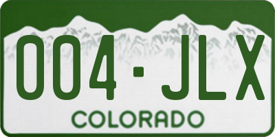 CO license plate 004JLX