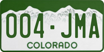 CO license plate 004JMA