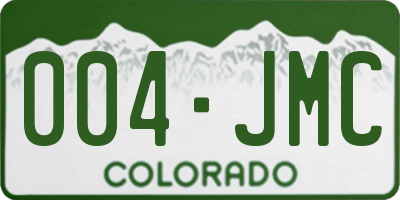 CO license plate 004JMC