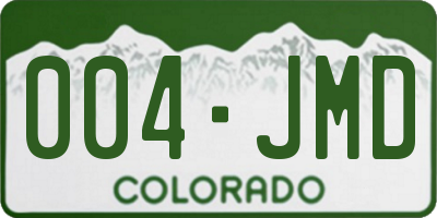 CO license plate 004JMD