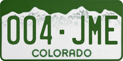 CO license plate 004JME
