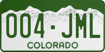 CO license plate 004JML