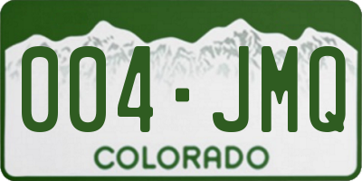 CO license plate 004JMQ