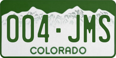 CO license plate 004JMS