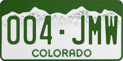 CO license plate 004JMW
