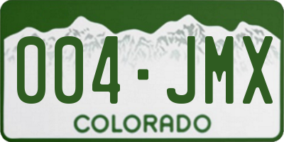 CO license plate 004JMX