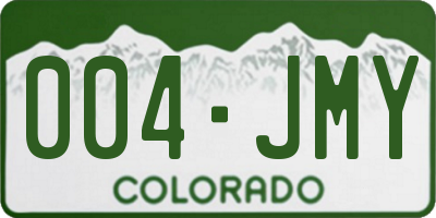 CO license plate 004JMY