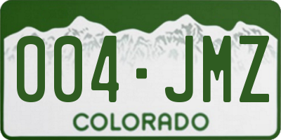 CO license plate 004JMZ
