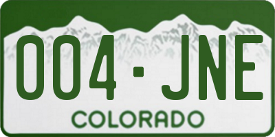 CO license plate 004JNE