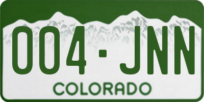 CO license plate 004JNN