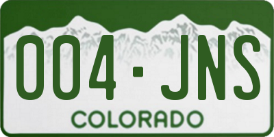CO license plate 004JNS