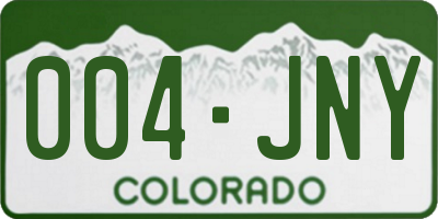 CO license plate 004JNY
