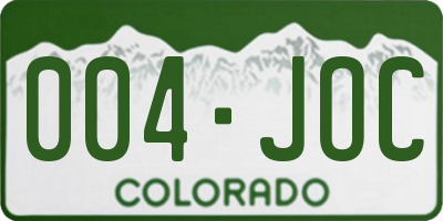 CO license plate 004JOC