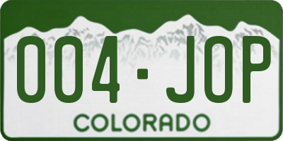 CO license plate 004JOP