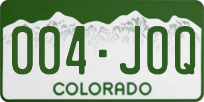 CO license plate 004JOQ