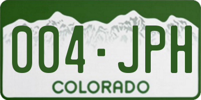 CO license plate 004JPH
