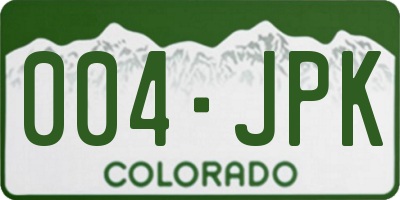 CO license plate 004JPK