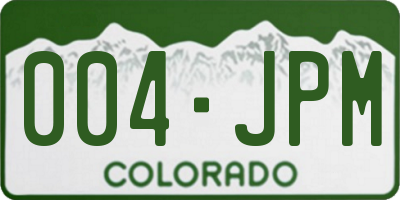 CO license plate 004JPM
