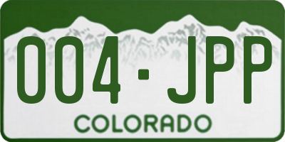 CO license plate 004JPP
