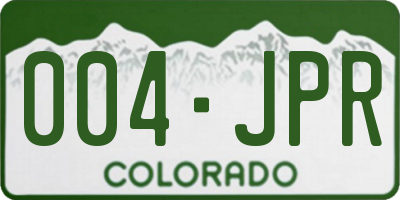 CO license plate 004JPR