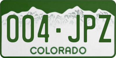 CO license plate 004JPZ