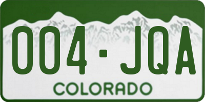 CO license plate 004JQA