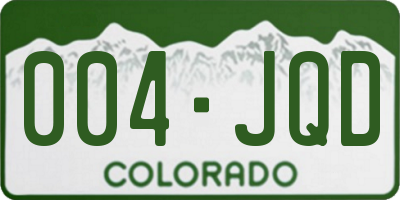CO license plate 004JQD