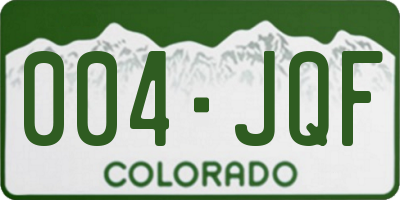 CO license plate 004JQF
