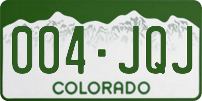 CO license plate 004JQJ