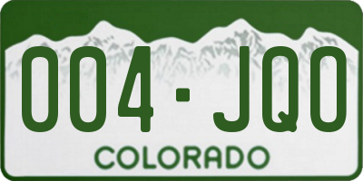 CO license plate 004JQO