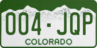 CO license plate 004JQP