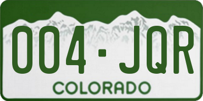 CO license plate 004JQR