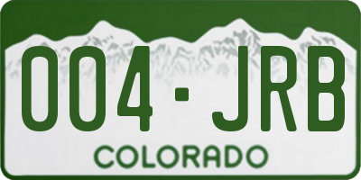 CO license plate 004JRB
