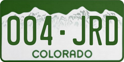 CO license plate 004JRD