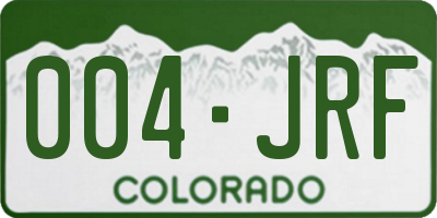 CO license plate 004JRF