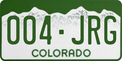CO license plate 004JRG