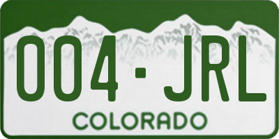 CO license plate 004JRL