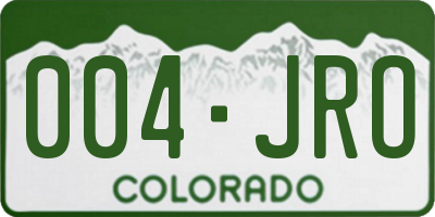 CO license plate 004JRO