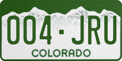 CO license plate 004JRU