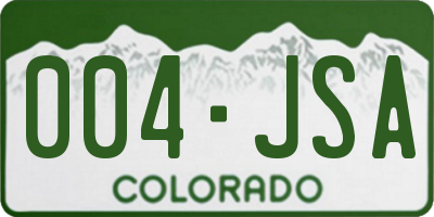 CO license plate 004JSA