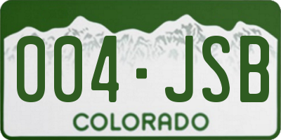 CO license plate 004JSB