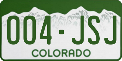 CO license plate 004JSJ