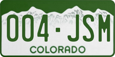 CO license plate 004JSM