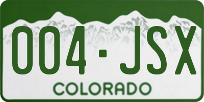 CO license plate 004JSX